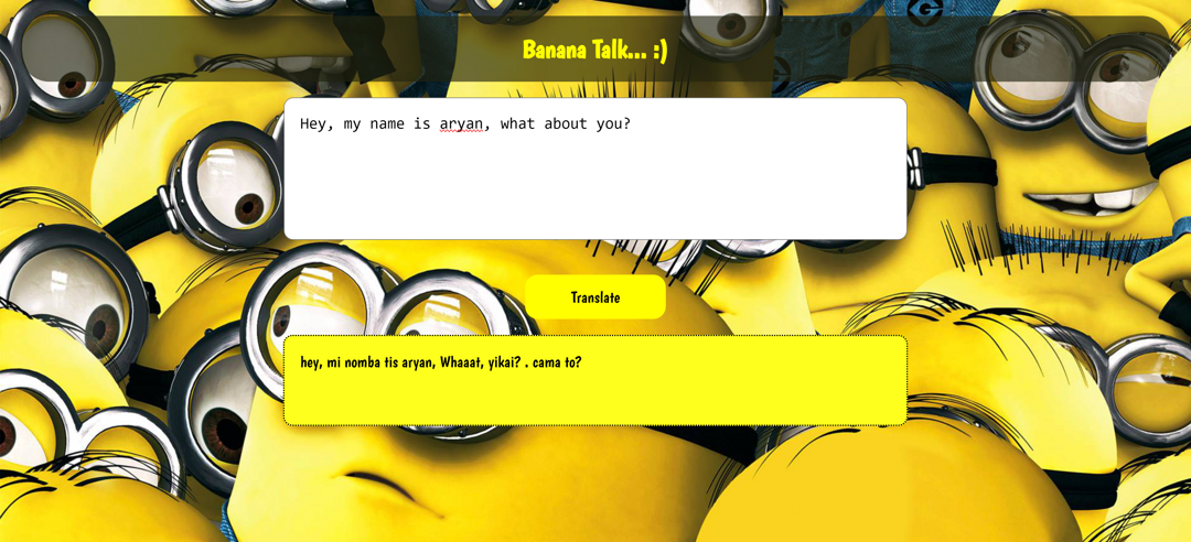 The Minnion Speak Translator